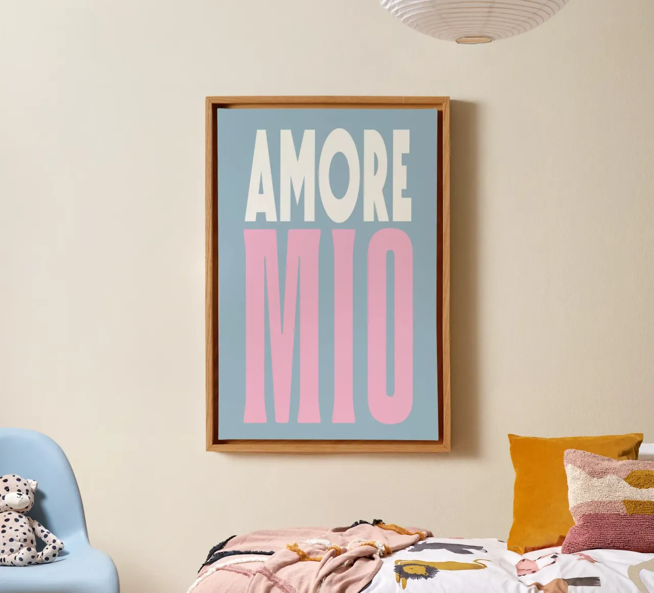 Amore Mio, pastelkleurige zomerpop canvas met Baklijst van Carinaprint