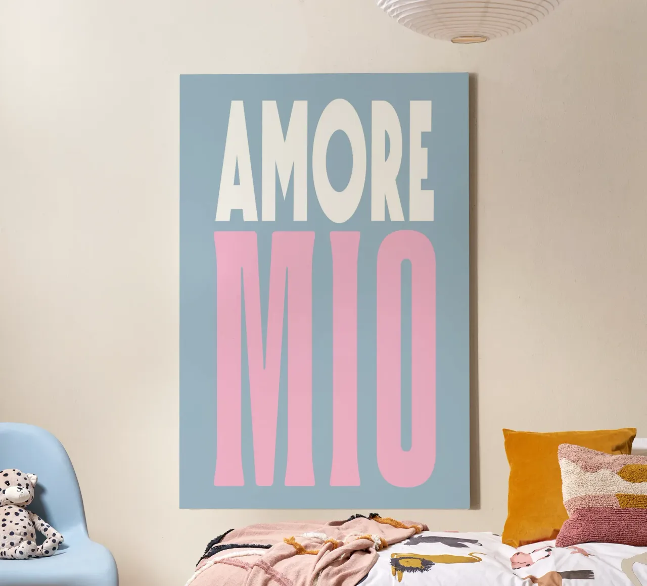 Amore Mio, pastelkleurige zomerpop canvas met Baklijst van Carinaprint