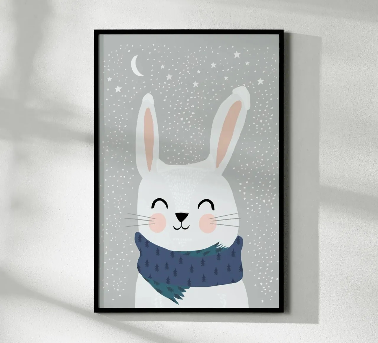 Schneehase poster with aluminum frame by treechild