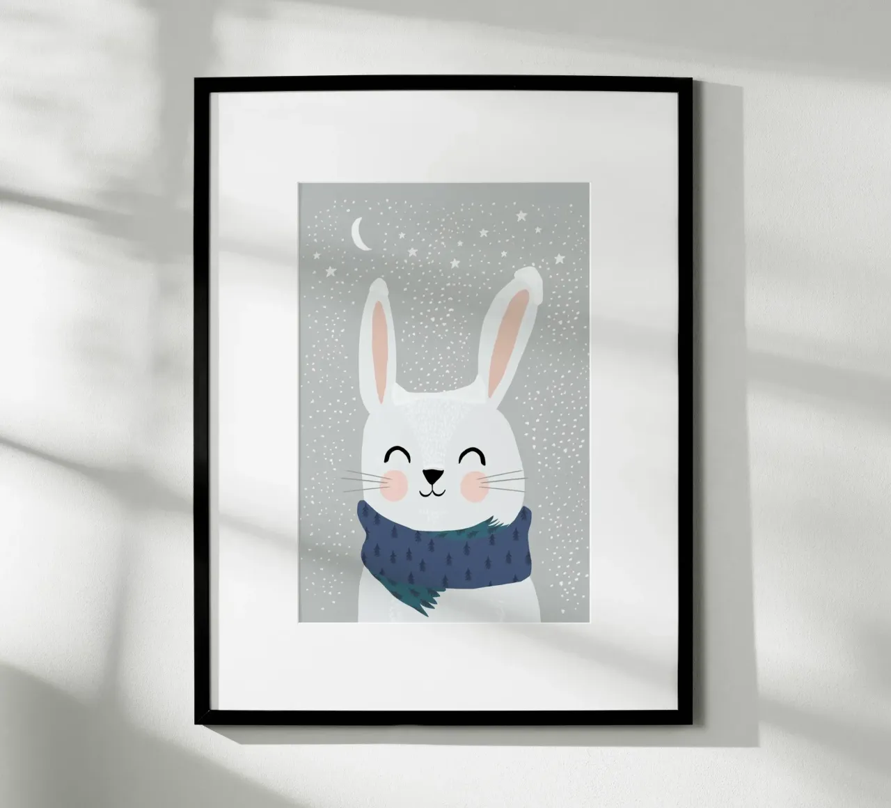 Schneehase poster with aluminum frame by treechild