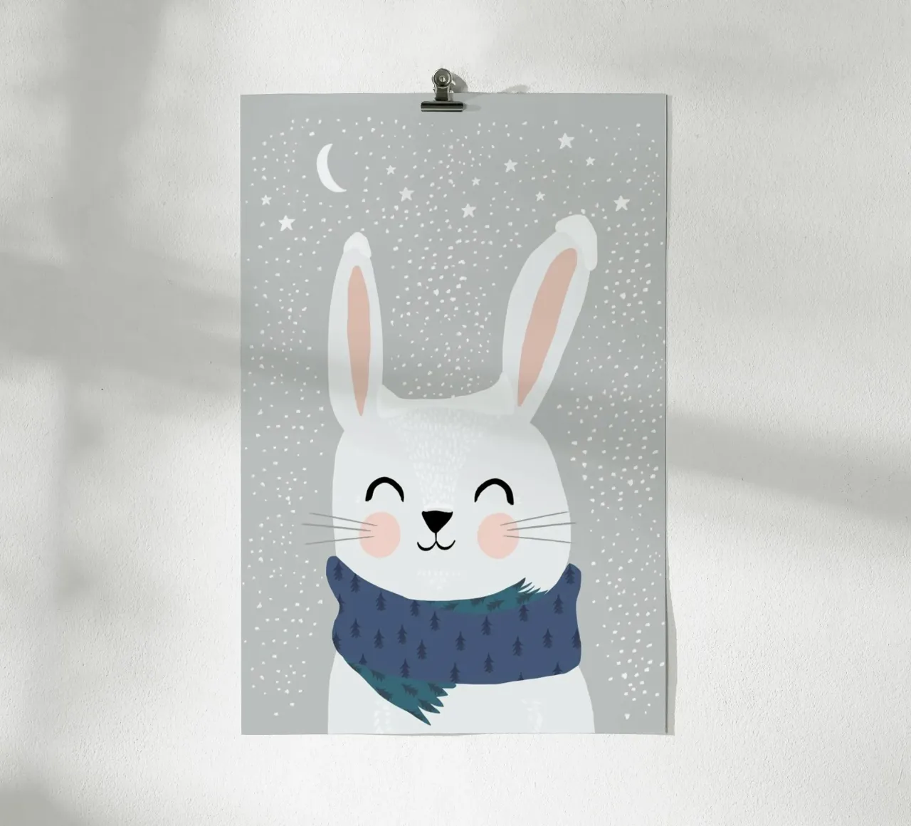 Schneehase poster met kunststof frame van treechild