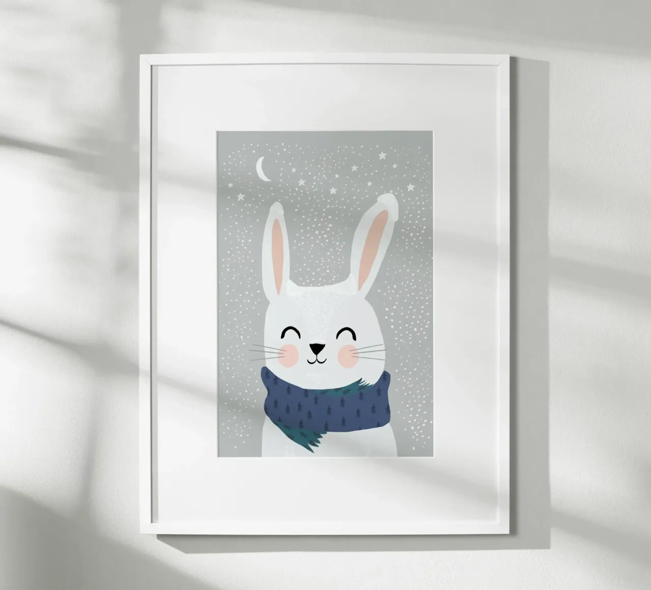 Schneehase poster met kunststof frame van treechild