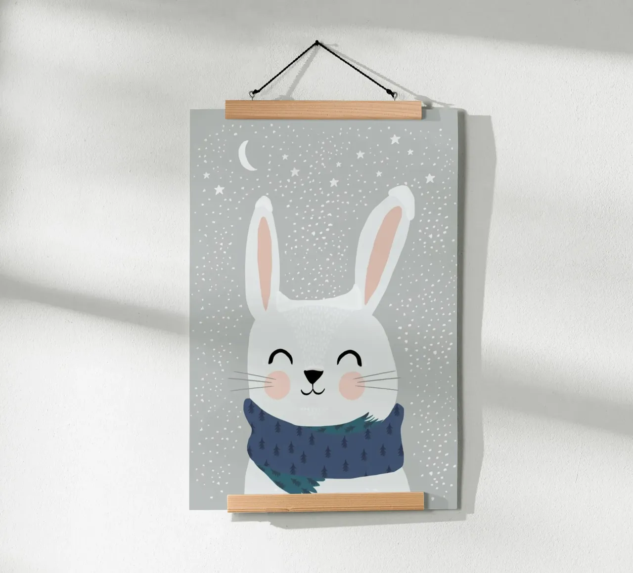 Schneehase poster met kunststof frame van treechild