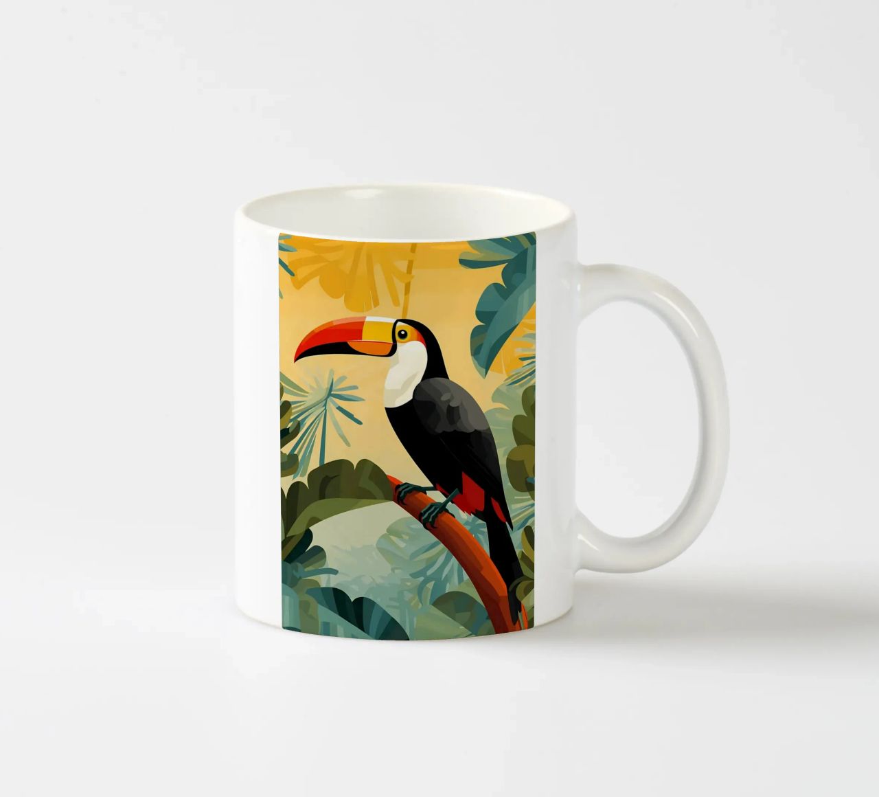 Toucan dans la jungle tropicale mug en céramique de Karraker
