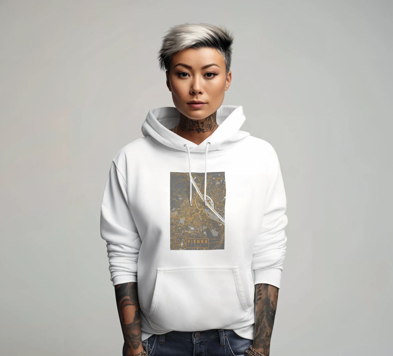 Stadtplan Wien Bauhaus Hoodie von Karraker