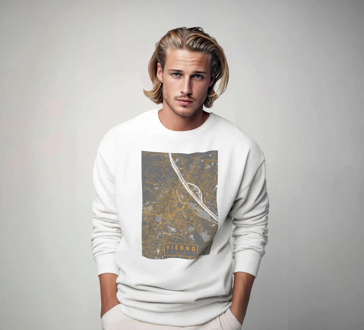 Stadtplan Wien Bauhaus Sweatshirt von Karraker