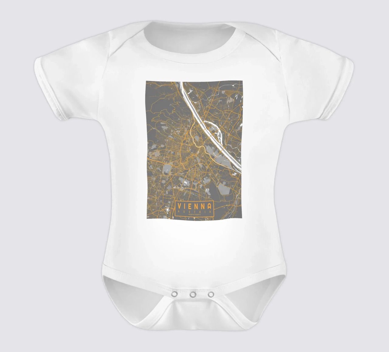 Stadtplan Wien Bauhaus Kurzarm Babybody von Karraker
