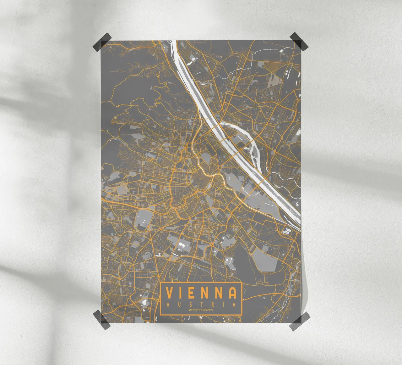 Stadtplan Wien Bauhaus Poster von Karraker