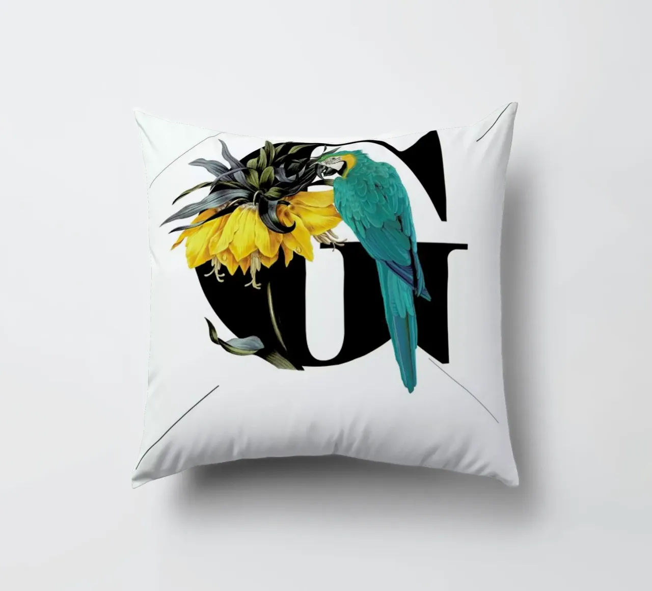 Botanical Alphabet - G decorative cushion by Froilein Juno
