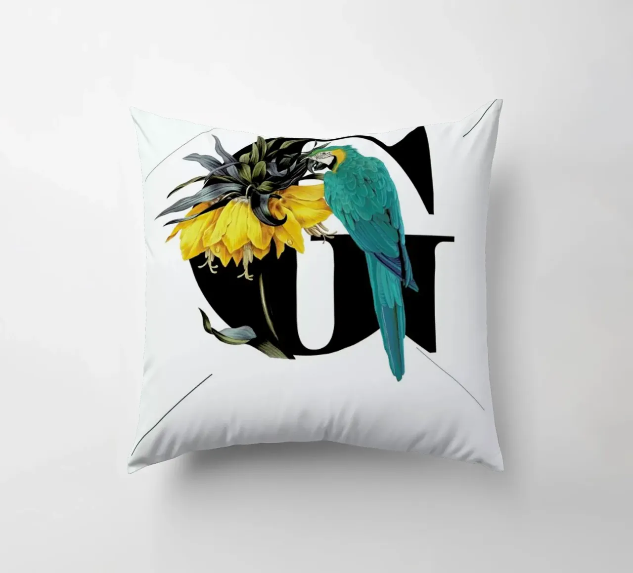 Botanical Alphabet - G decorative cushion by Froilein Juno