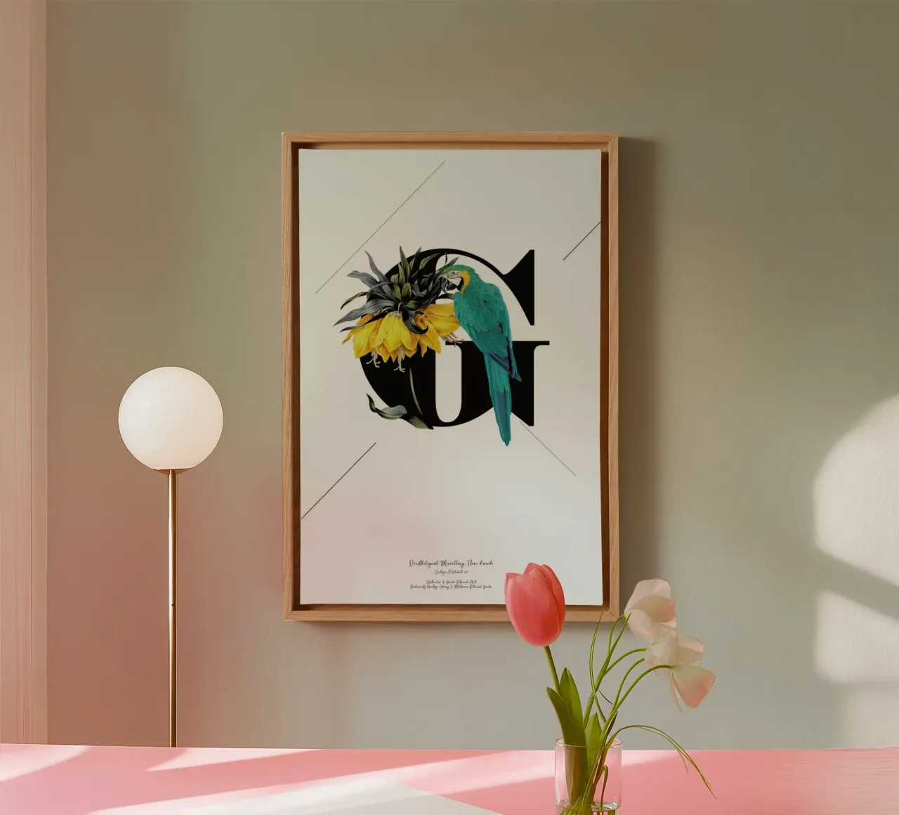 Botanical Alphabet - G canvas met Baklijst van Froilein Juno