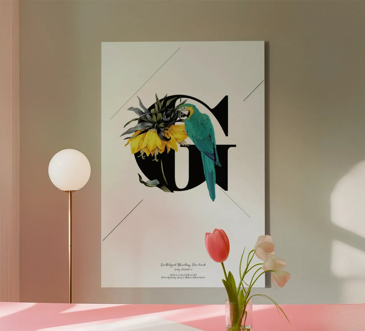 Botanical Alphabet - G canvas met Baklijst van Froilein Juno