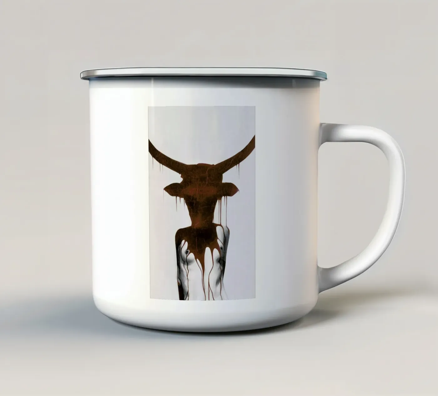 Taurus enamel mug by Ruben Ireland