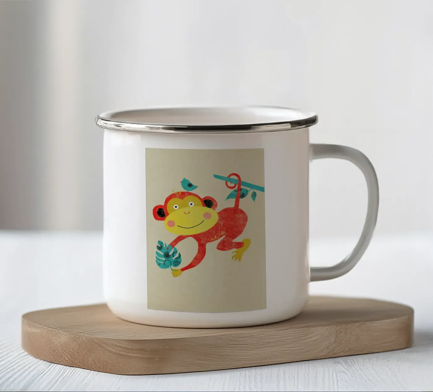 Monkey enamel mug by Rocket68