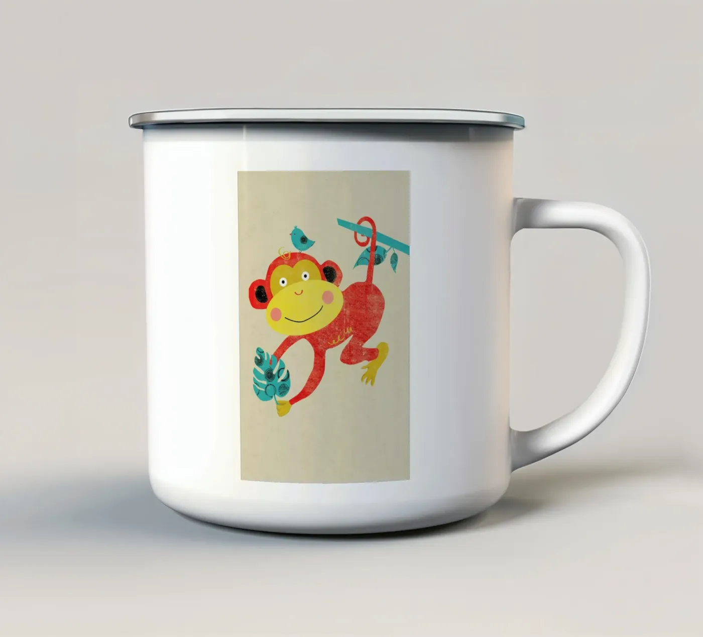 Monkey enamel mug by Rocket68