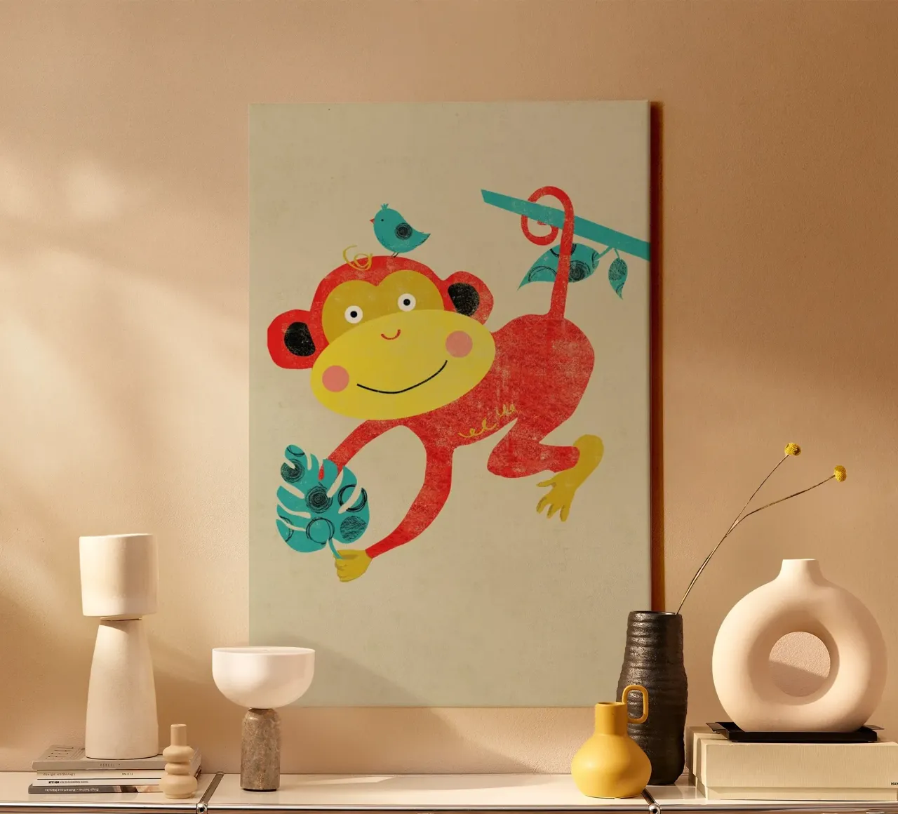Monkey tela con Cornice a cassetta da Rocket68