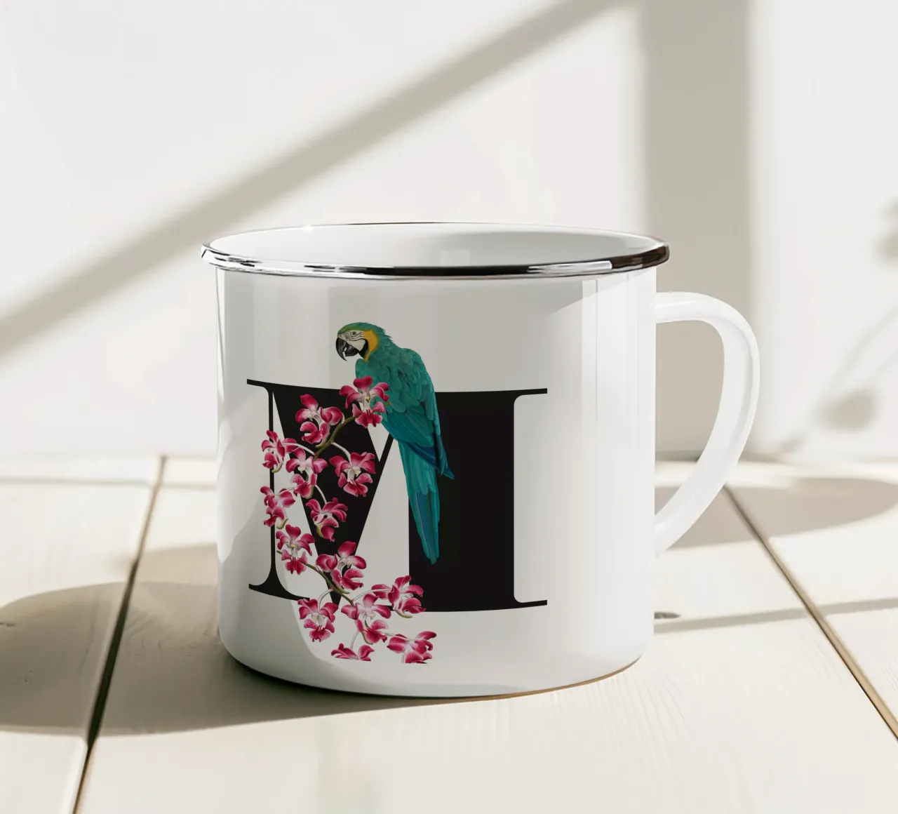Botanical Alphabet - M tazza in smalto da Froilein Juno