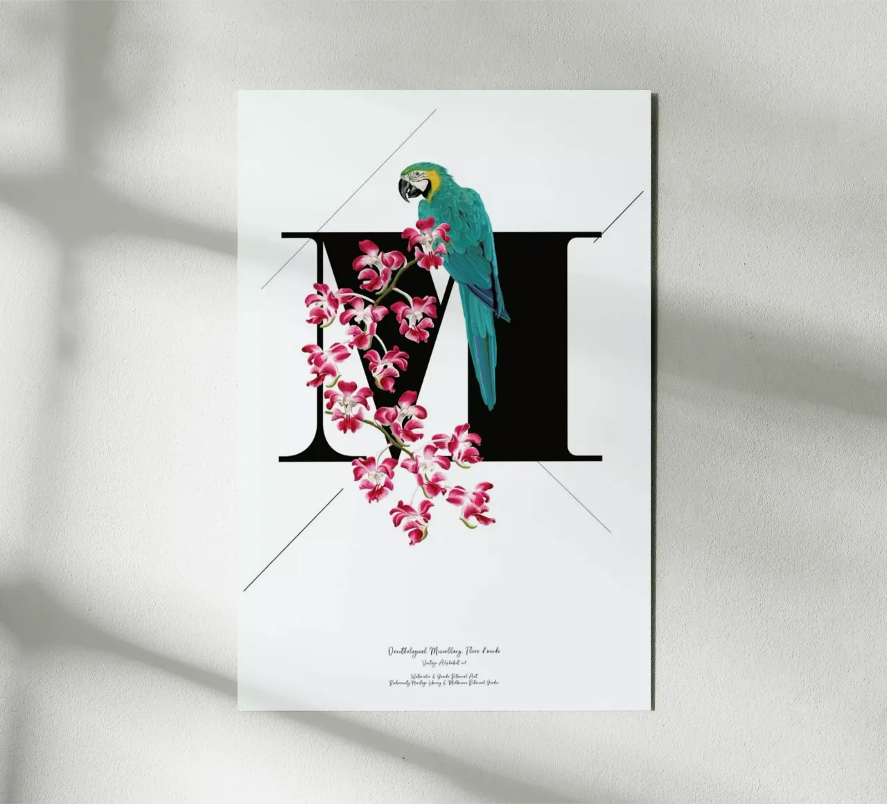Botanical Alphabet - M forex plate by Froilein Juno
