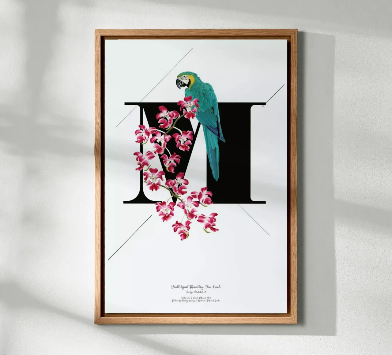 Botanical Alphabet - M tela con Cornice a cassetta da Froilein Juno
