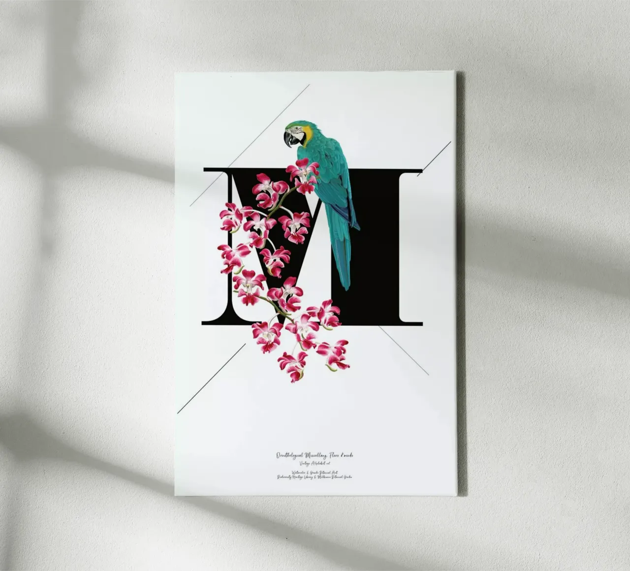 Botanical Alphabet - M tela con Cornice a cassetta da Froilein Juno