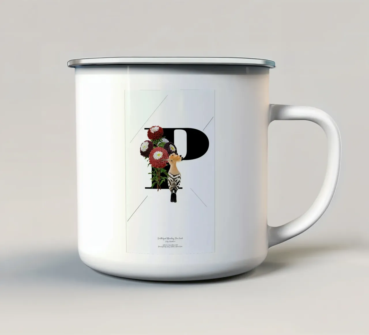 Botanical Alphabet - P enamel mug by Froilein Juno