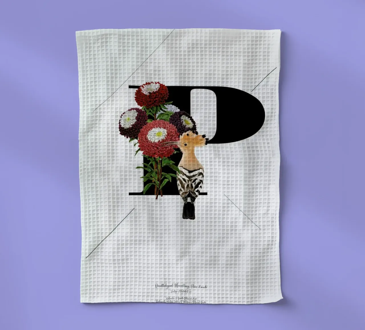 Botanical Alphabet - P canovaccio da cucina da Froilein Juno