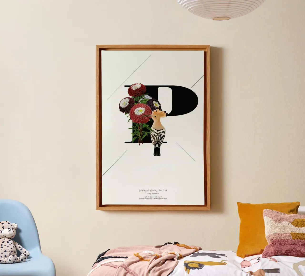 Botanical Alphabet - P tela con Cornice a cassetta da Froilein Juno