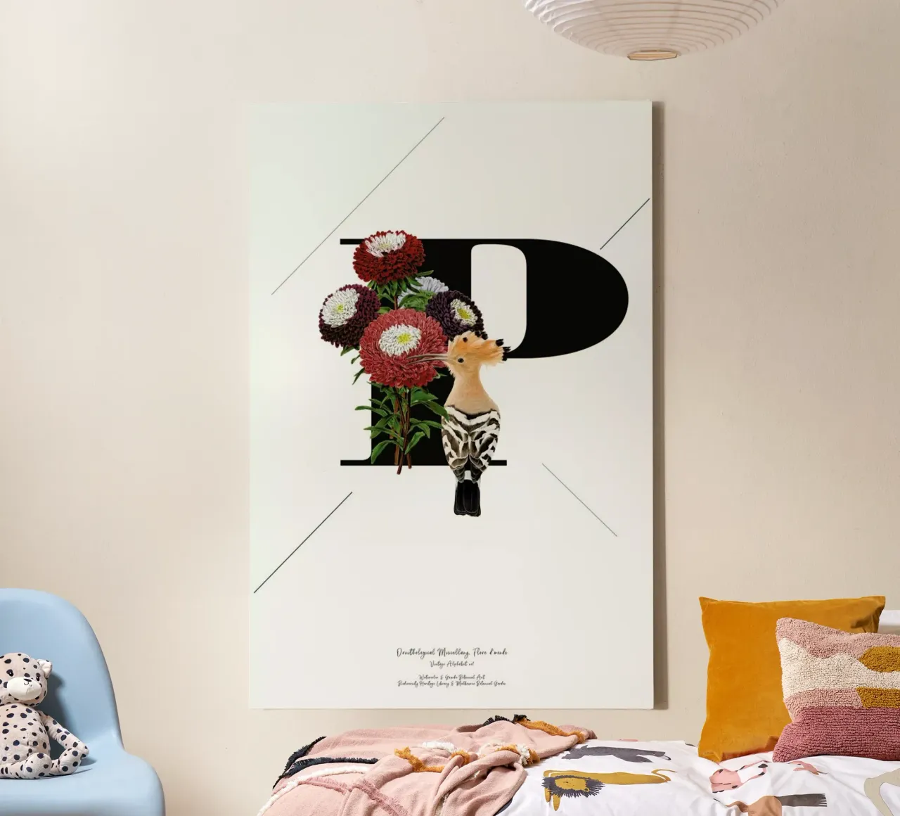 Botanical Alphabet - P tela con Cornice a cassetta da Froilein Juno