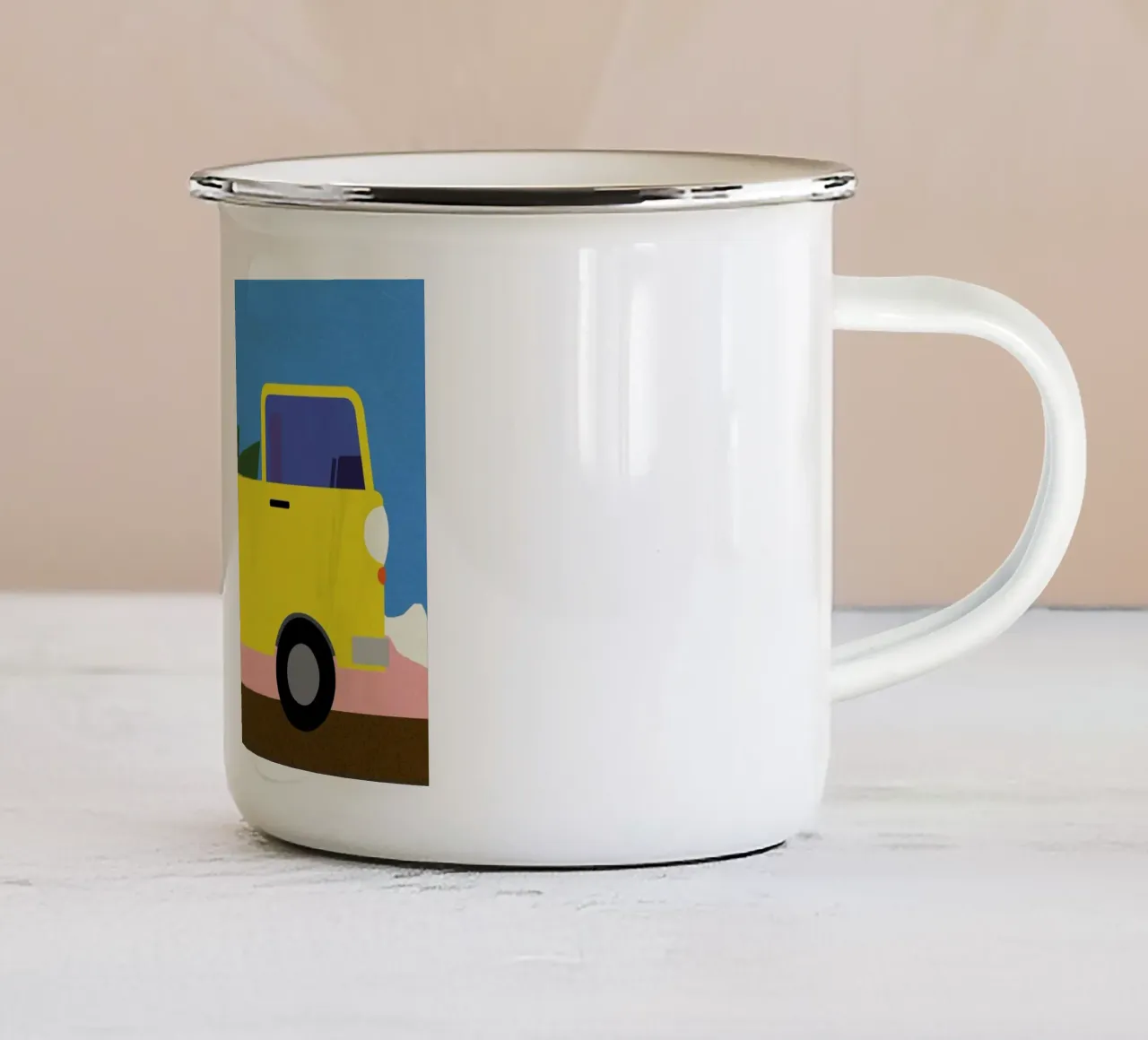 Truck & Tree tazza in smalto da Rosi Feist