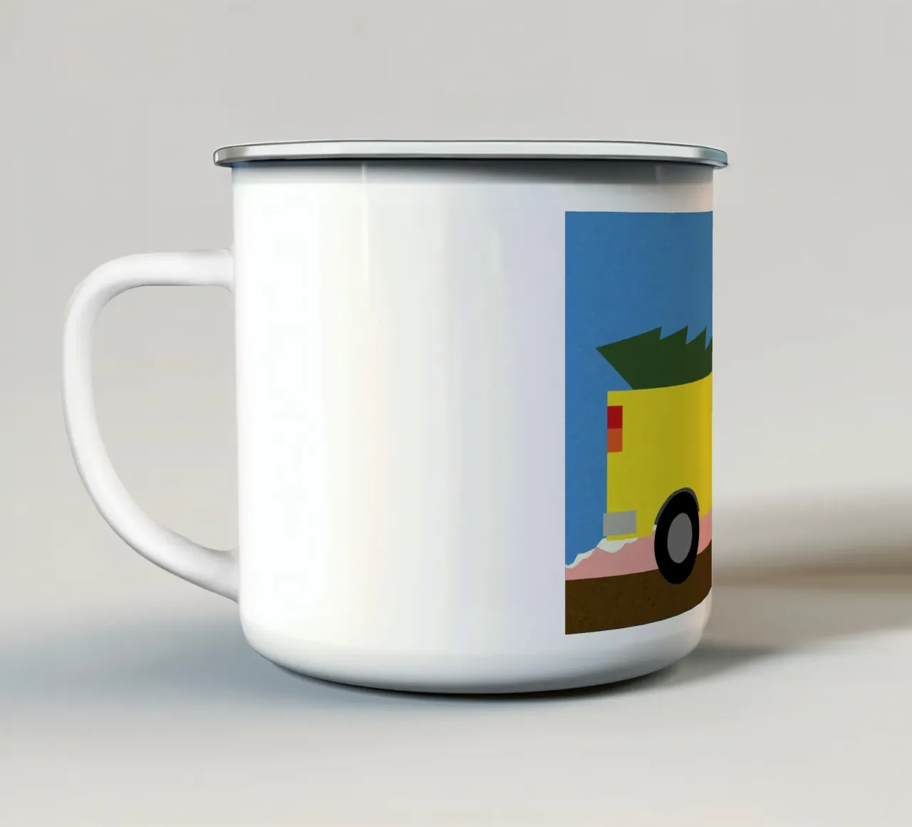 Truck & Tree tazza in smalto da Rosi Feist