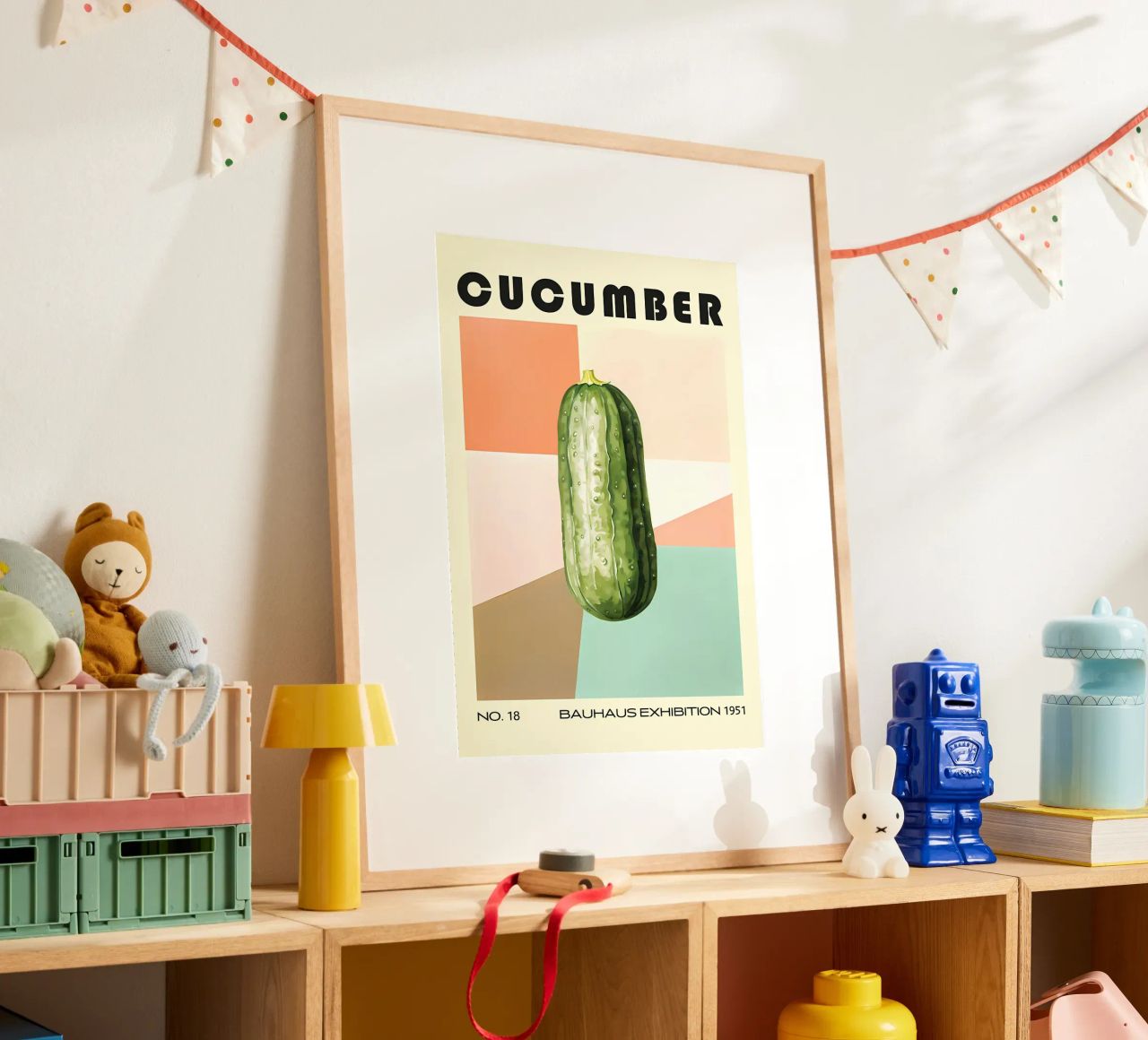 Cucumber Bauhaus Kitchen Art poster by Karraker