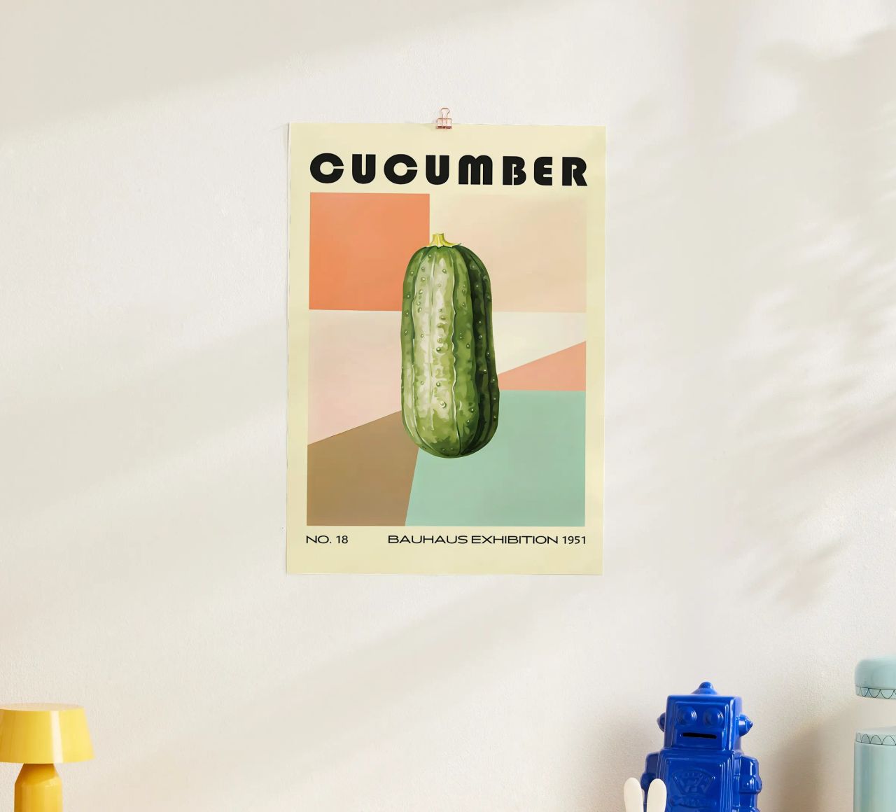 Cucumber Bauhaus Kitchen Art poster by Karraker