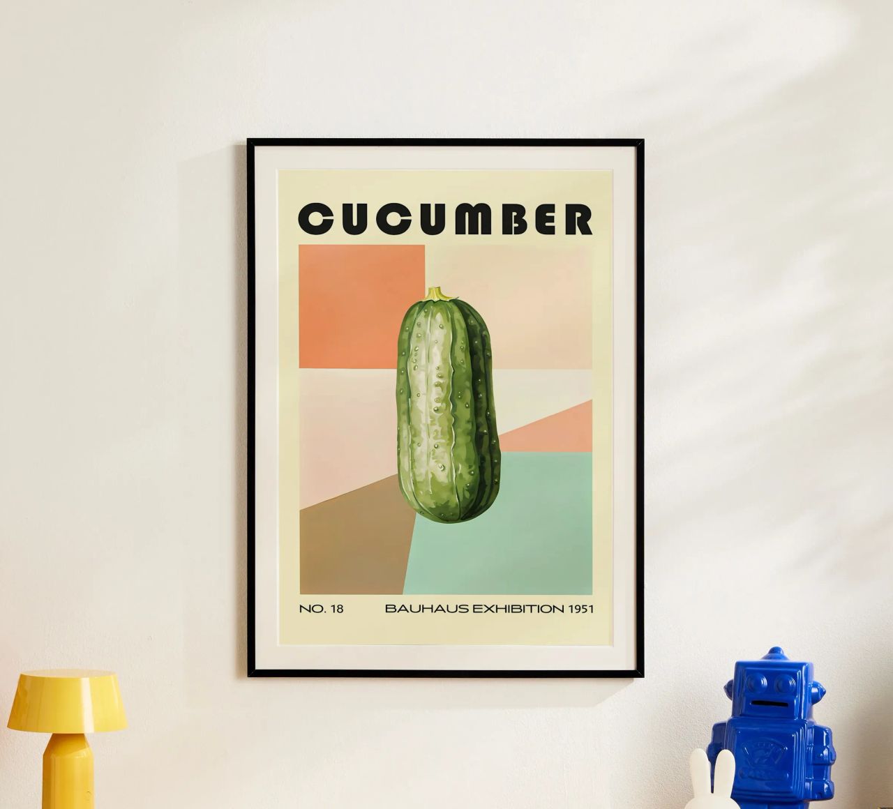 Cucumber Bauhaus Kitchen Art poster by Karraker