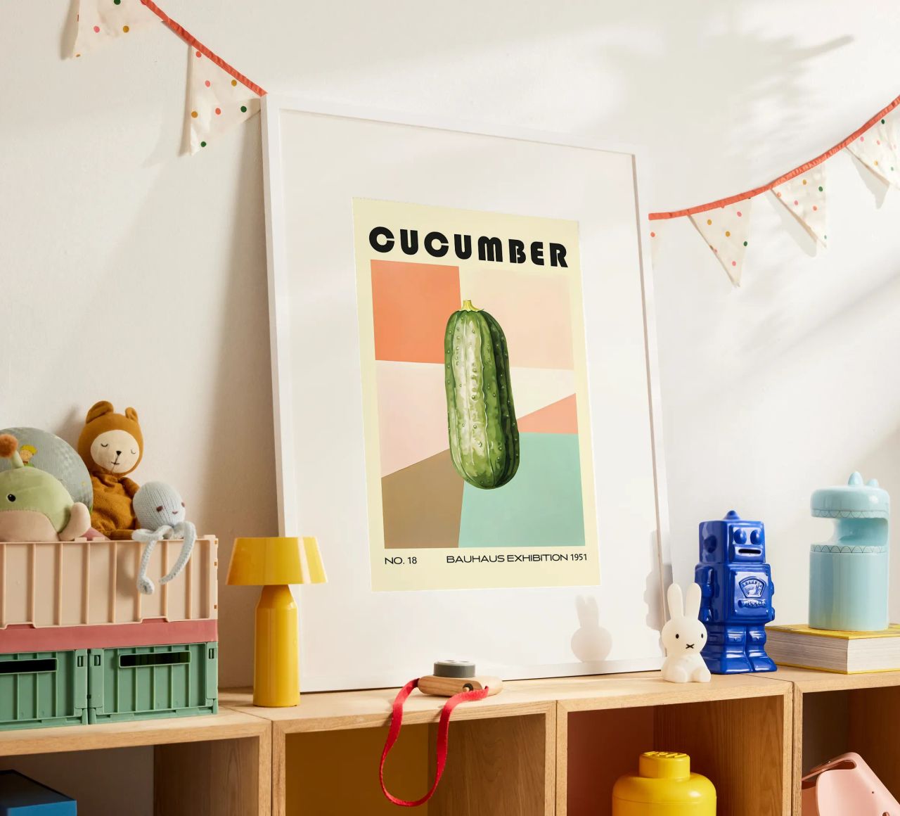 Cucumber Bauhaus Kitchen Art poster by Karraker