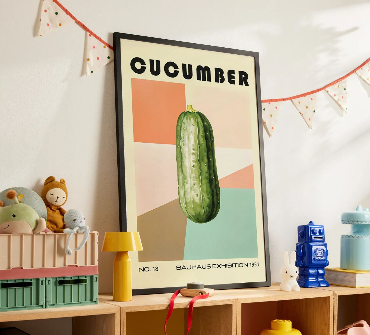 Cucumber Bauhaus Kitchen Art poster by Karraker
