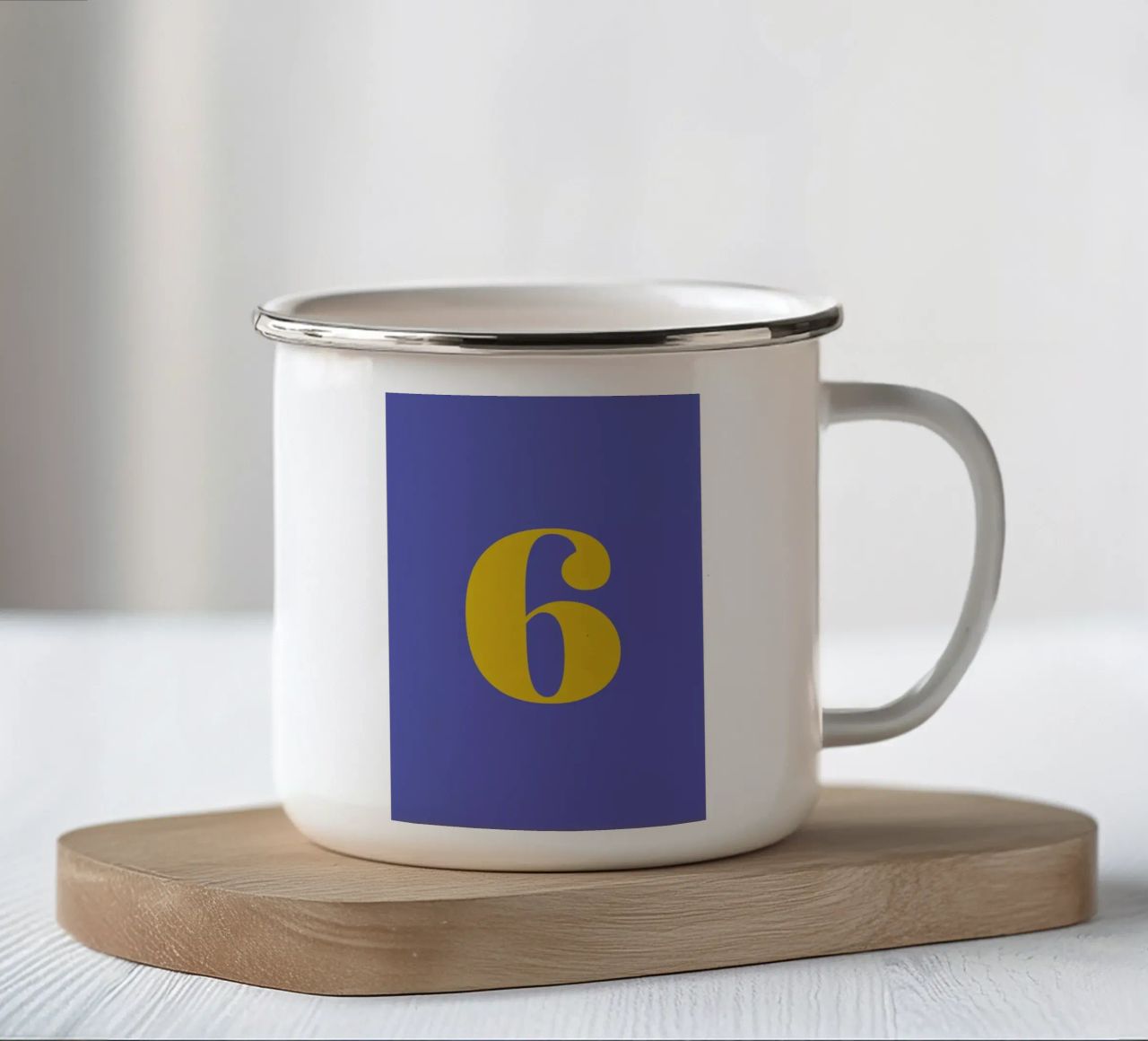 Blue Number 6 tazza in smalto da Studio One