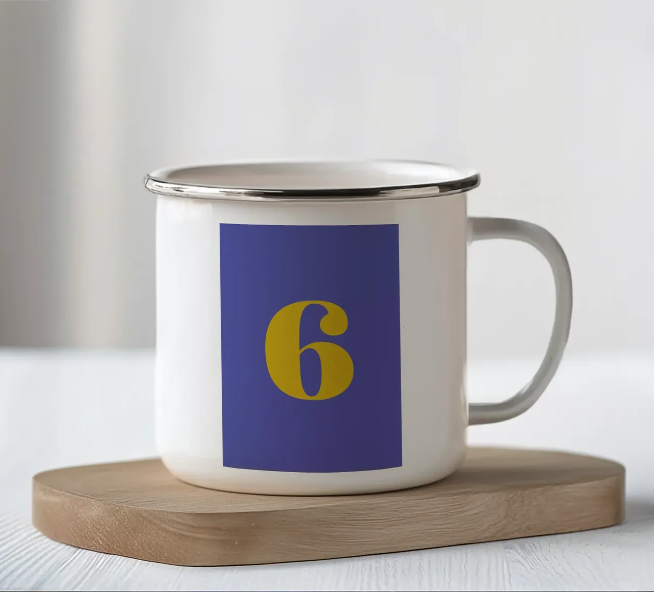 Blue Number 6 tazza in smalto da Studio One