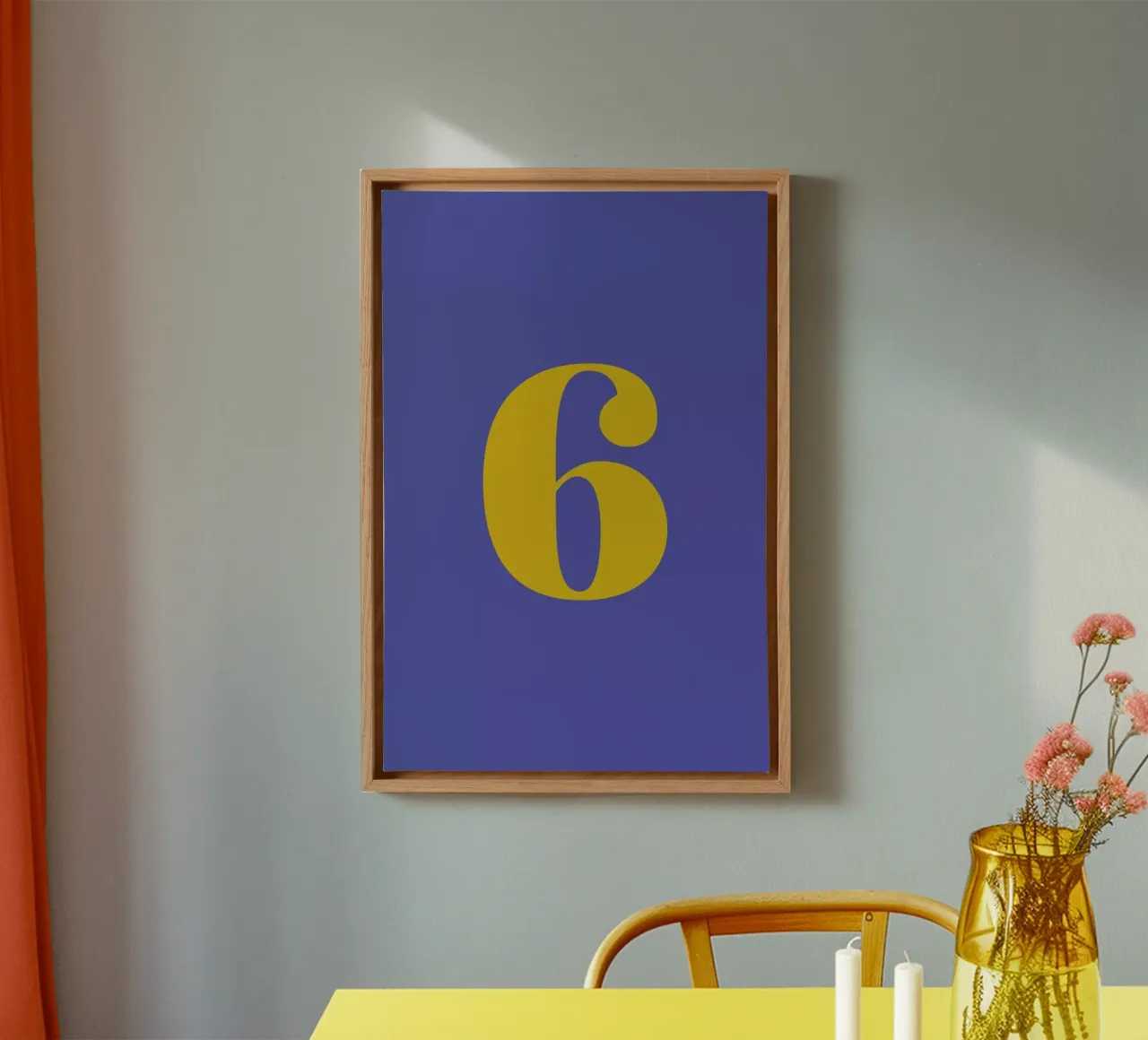 Blue Number 6 tela con Cornice a cassetta da Studio One