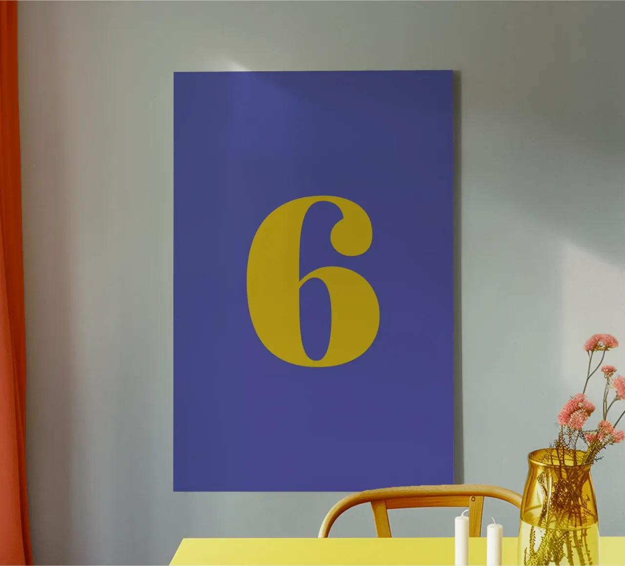 Blue Number 6 tela con Cornice a cassetta da Studio One