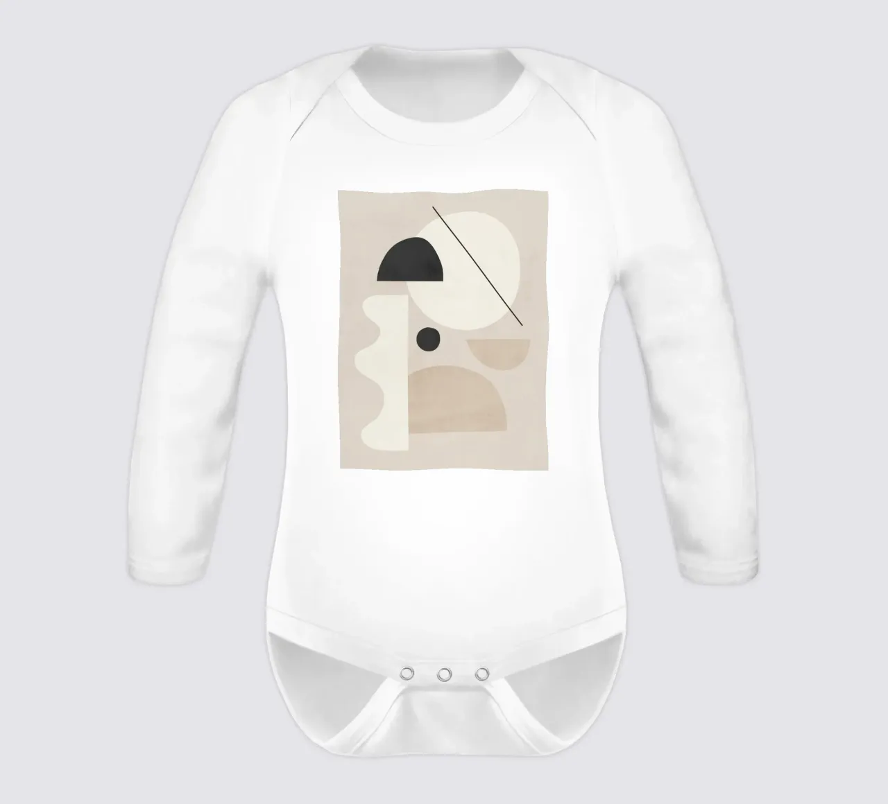 Minimalist Shapes 3 long-sleeve baby romper by ThingDesign