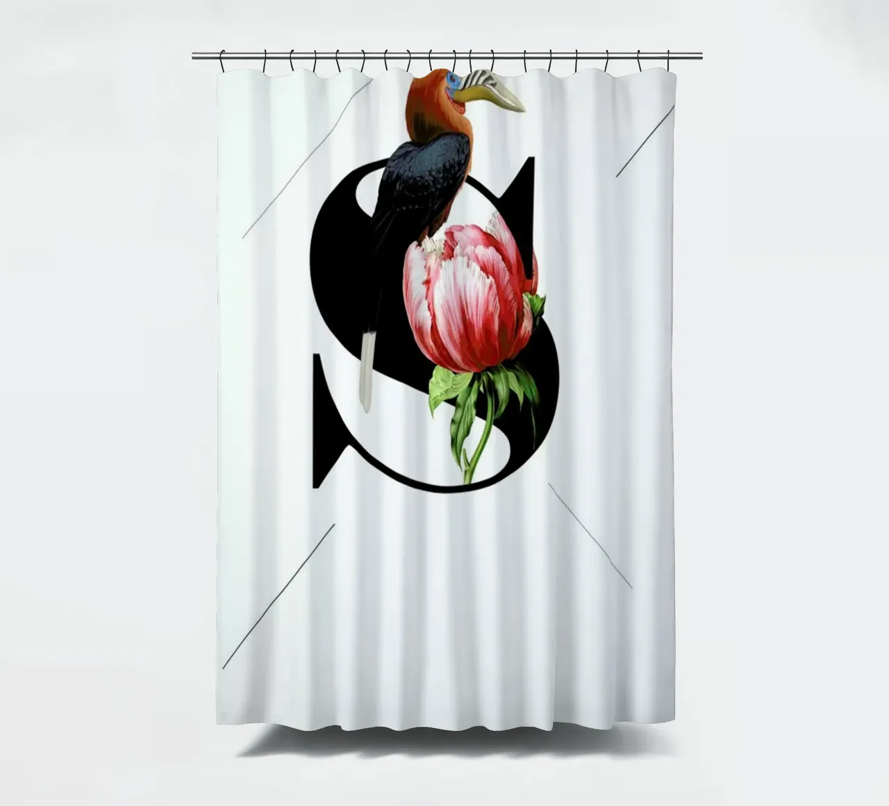 Botanical Alphabet - S shower curtain by Froilein Juno