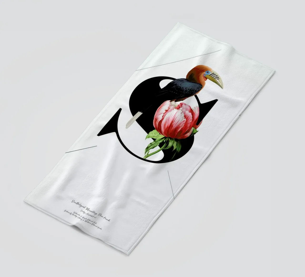Botanical Alphabet - S beach towel by Froilein Juno