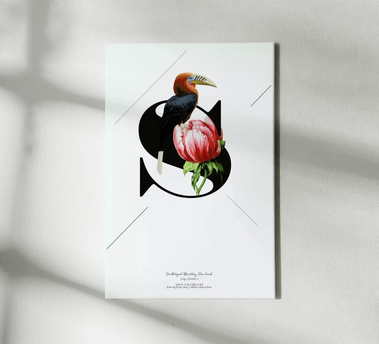 Botanical Alphabet - S canvas met Baklijst van Froilein Juno