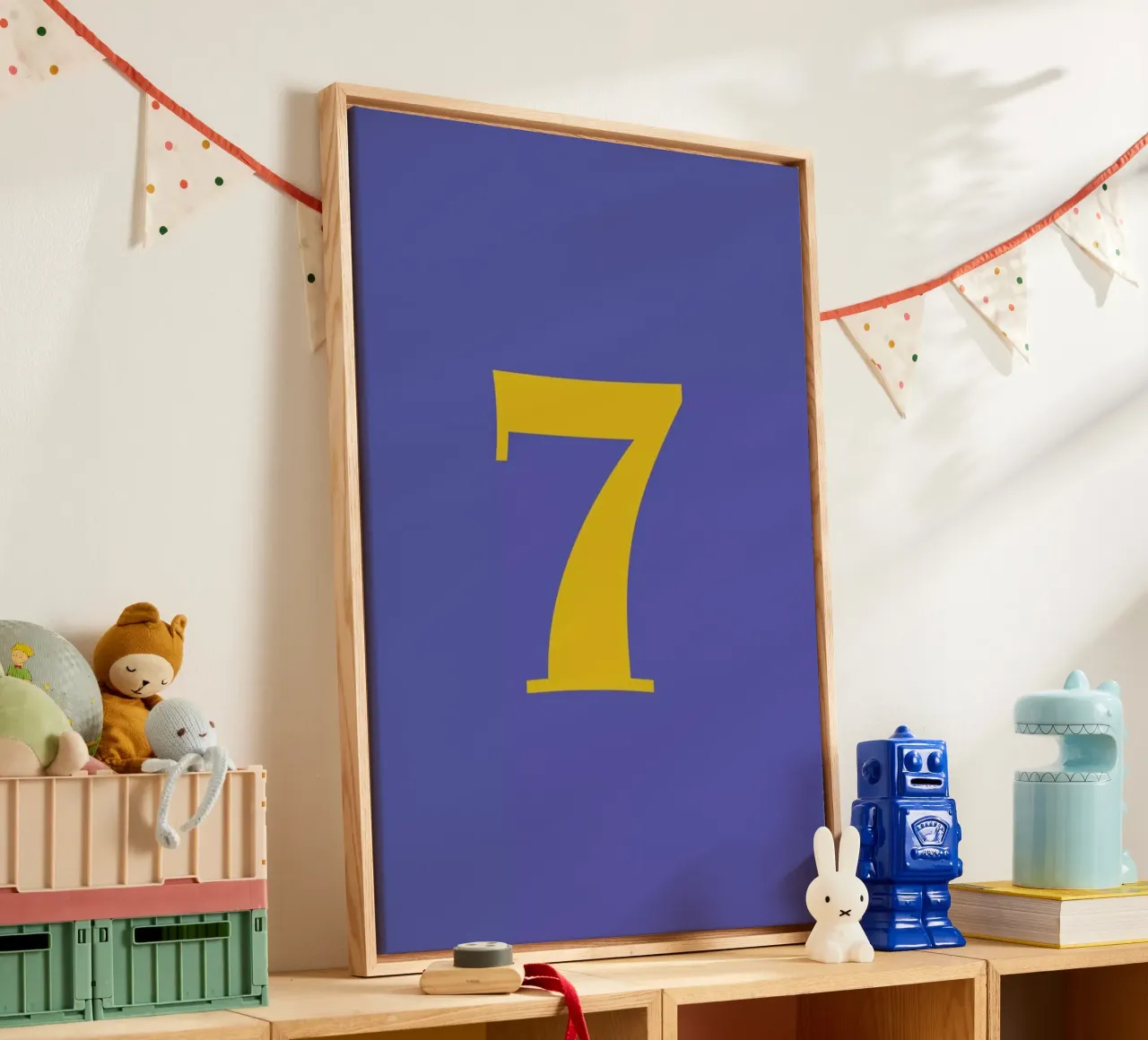 Blue Number 7 tela con Cornice a cassetta da Studio One