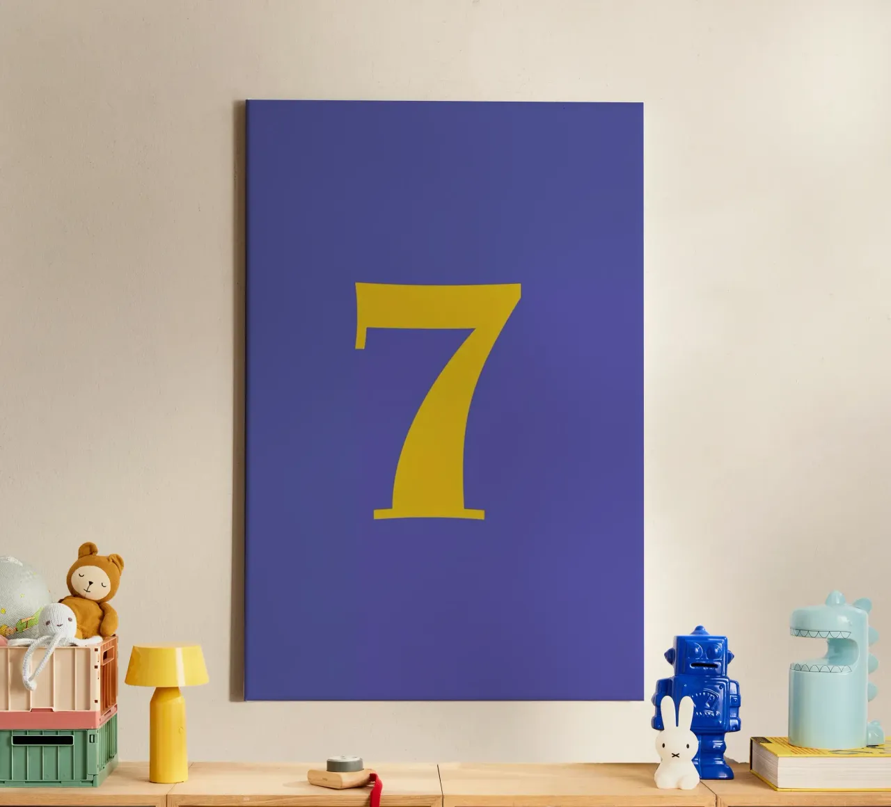 Blue Number 7 tela con Cornice a cassetta da Studio One