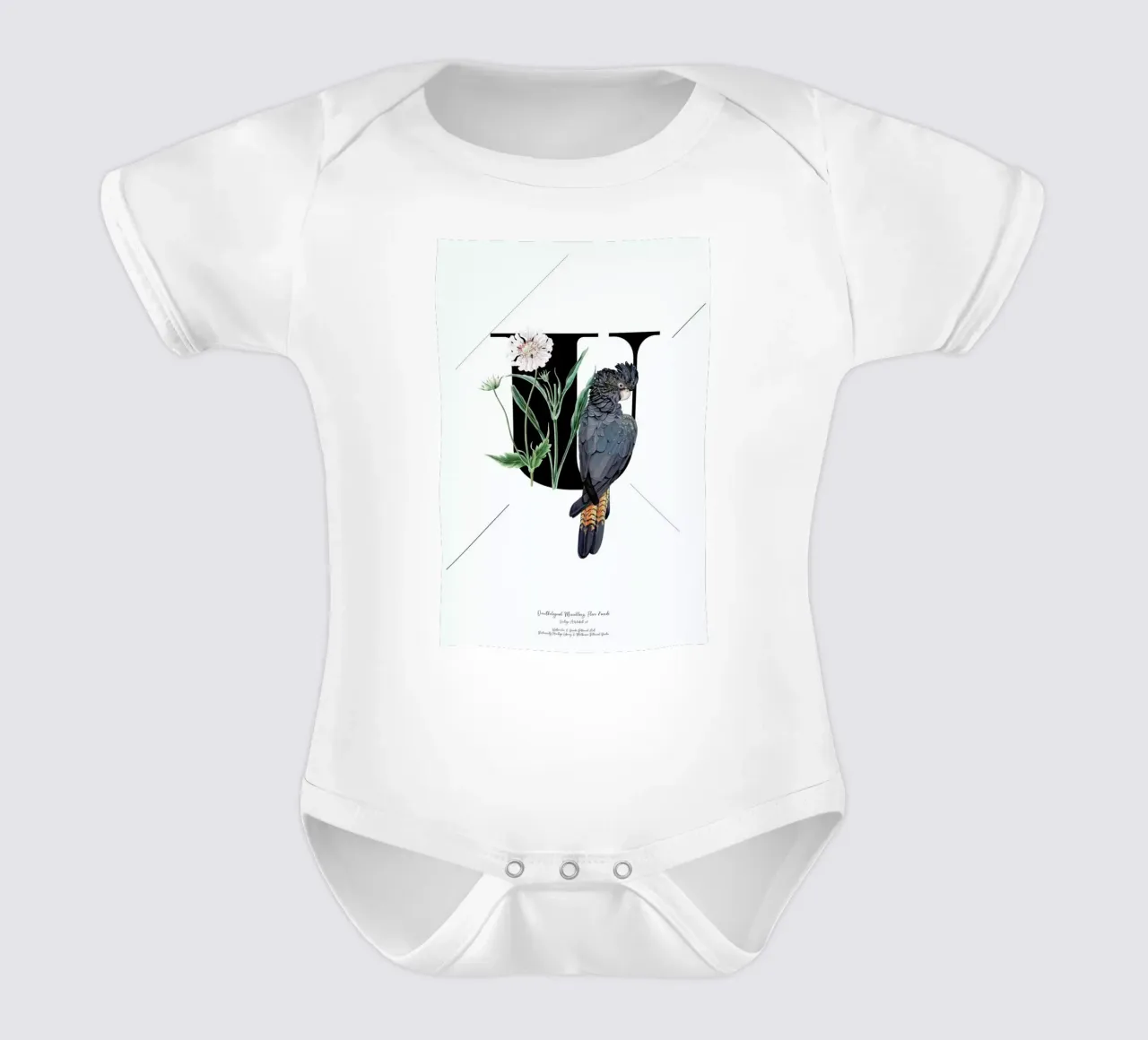 Botanical Alphabet - U body neonato maniche corte da Froilein Juno