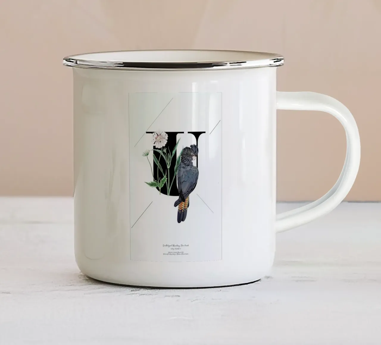 Botanical Alphabet - U tazza in smalto da Froilein Juno