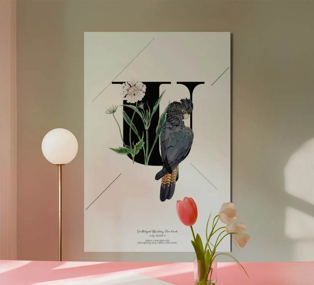 Botanical Alphabet - U alluminio dibond da Froilein Juno