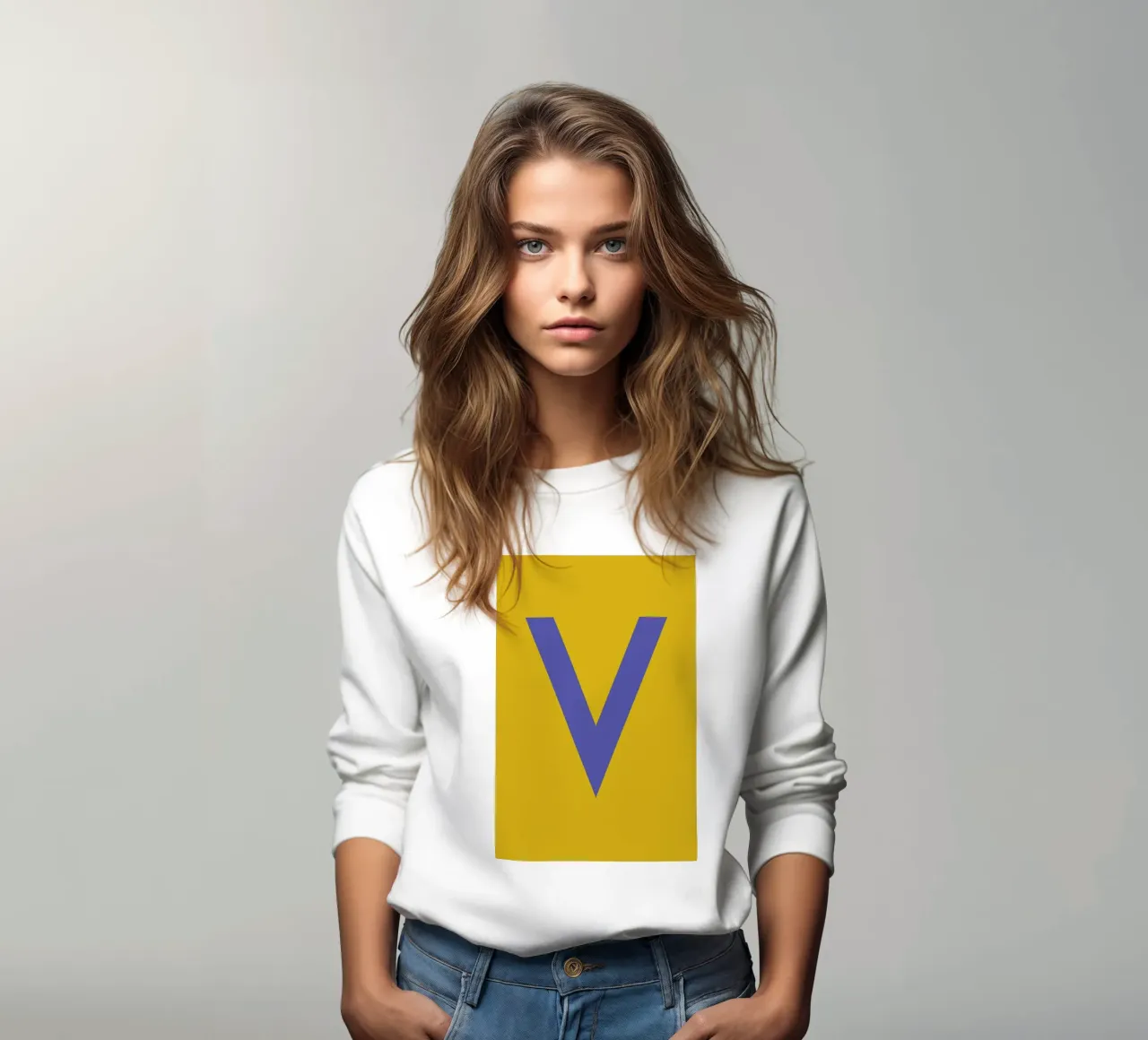 Yellow Letter V felpa da Studio One