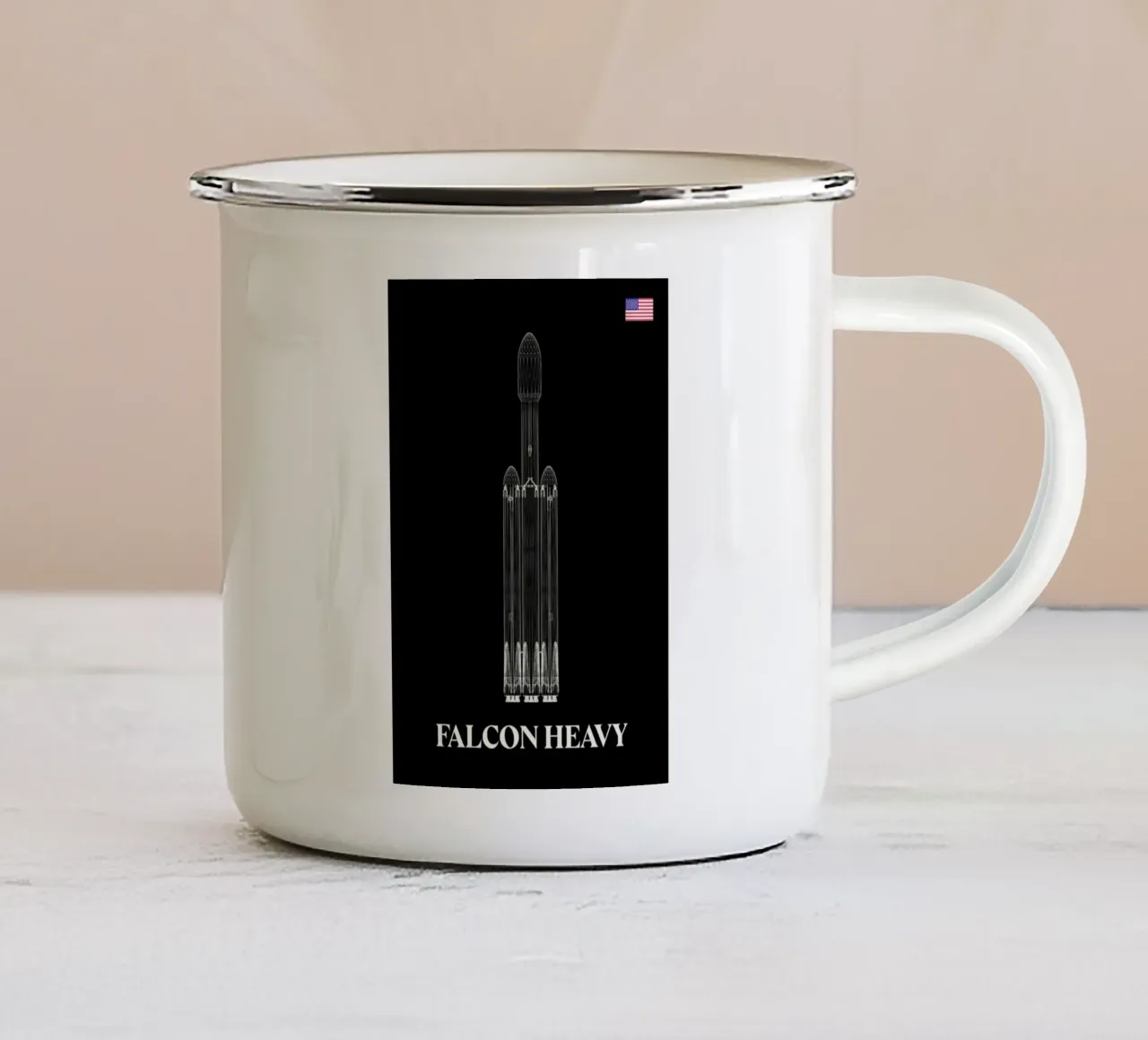 Falcon Heavy 1 tazza in smalto da Marc Schulthess